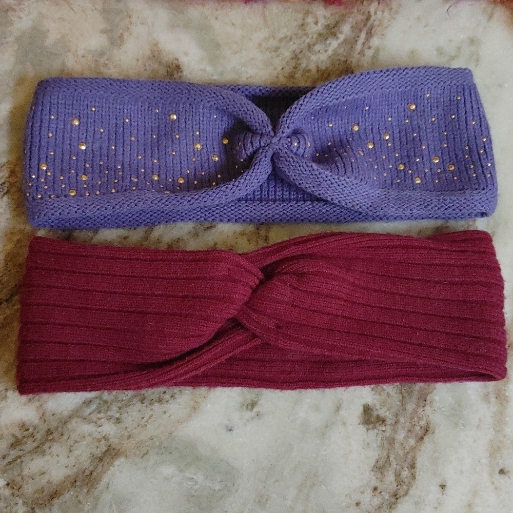 2 Warm Knitted Head Bands